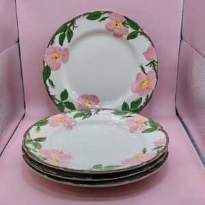 Vintage (4) Four Franciscan Desert Rose Earthenware Dinner Plates 10 5/8"